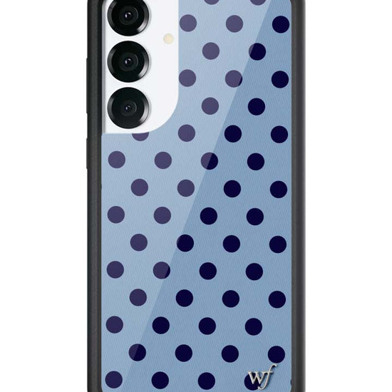 Wildflower Galaxy S25 case Plus Polka Dot Blue and Navy Blue Cute