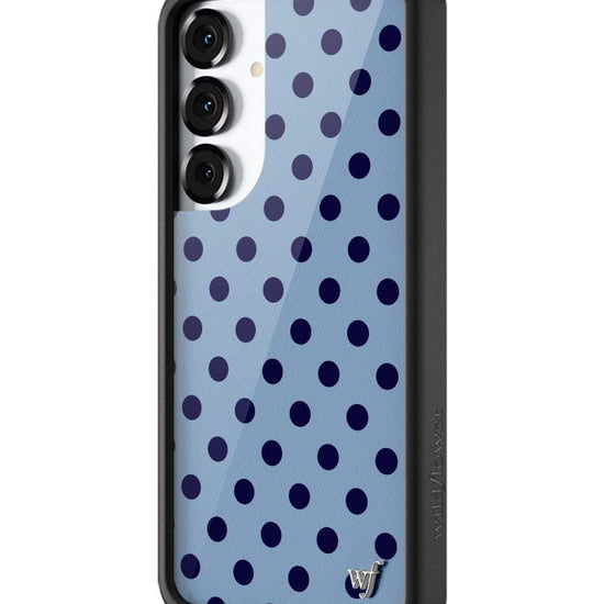 Wildflower Galaxy S25 case Plus Polka Dot Blue and Navy Blue Cute