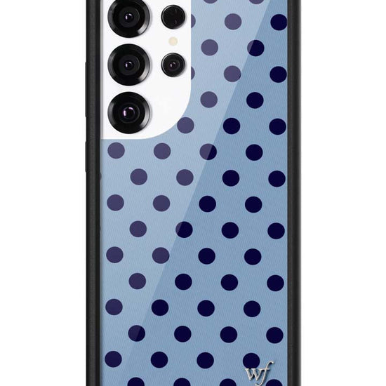 Wildflower Galaxy S25 case Ultra Polka Dot Blue and Navy Blue Cute
