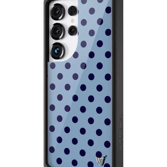 Wildflower Galaxy S25 case Ultra Polka Dot Blue and Navy Blue Cute