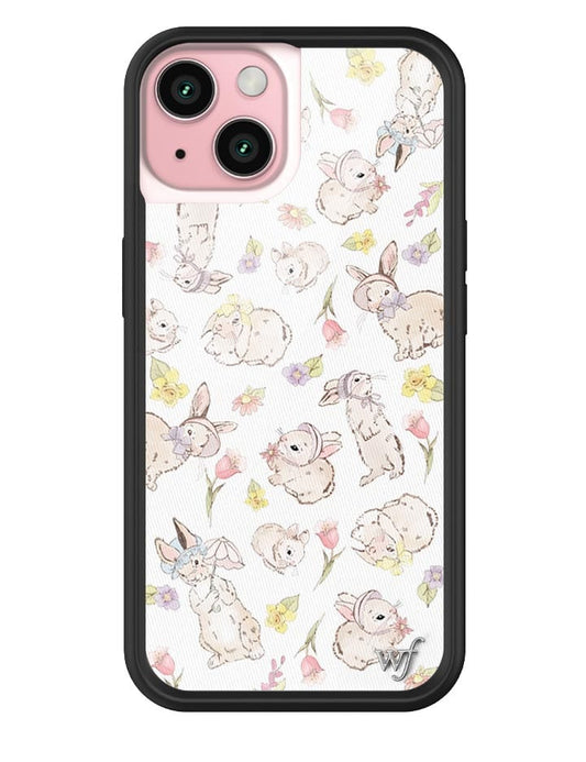 wildflower bunnies in bonnets iphone 15 case