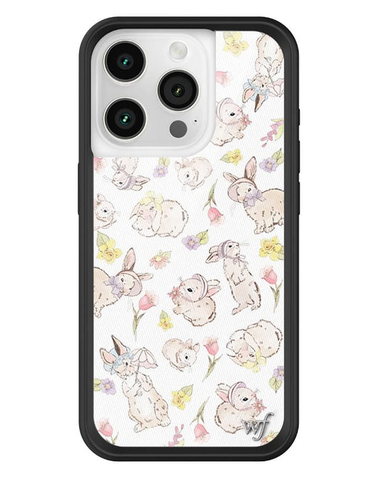 wildflower bunnies in bonnets iphone 15pro case