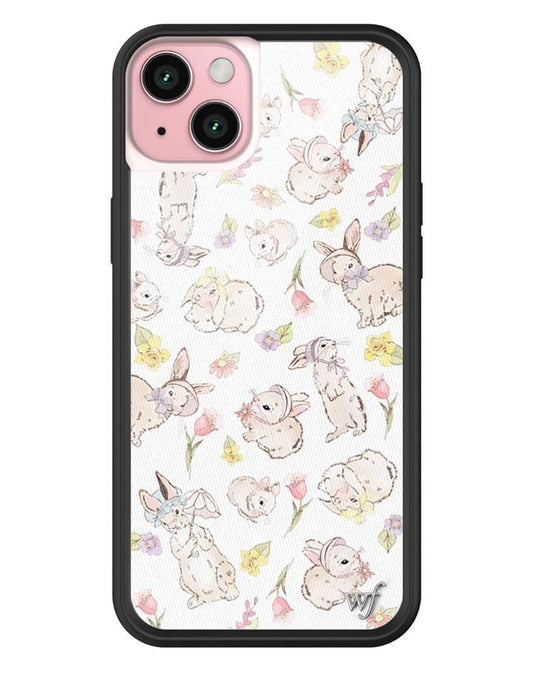 wildflower bunnies in bonnets iphone 15plus case