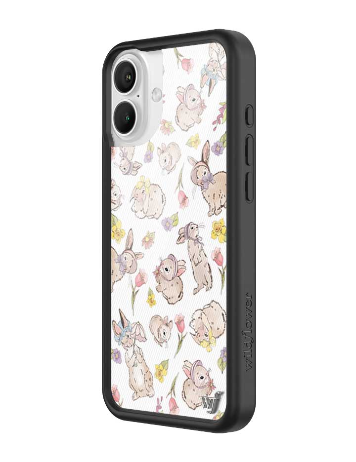 Wildflower Bunnies In Bonnets iPhone 16 Plus Case