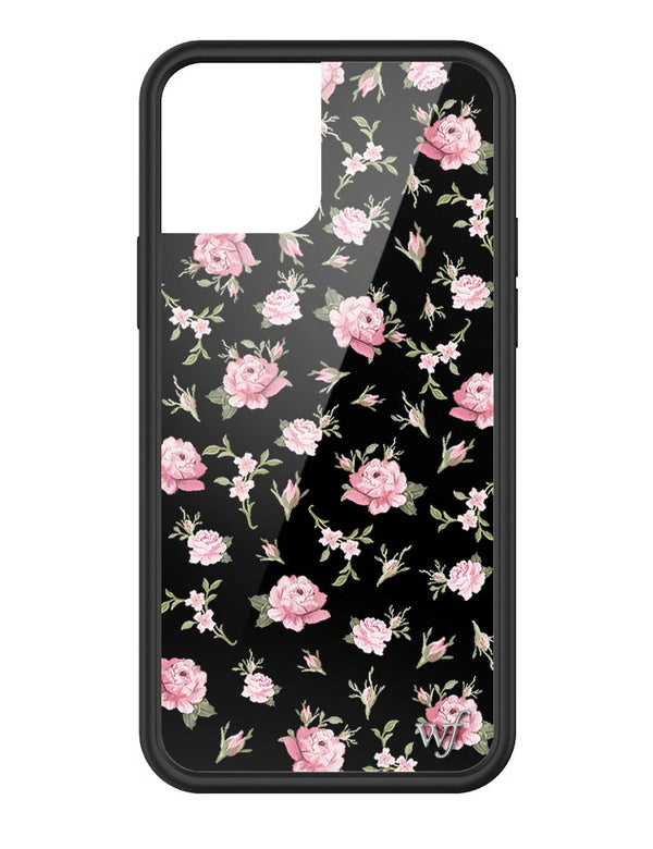 Wildflower Black And Pink Floral iPhone 12 Pro Case