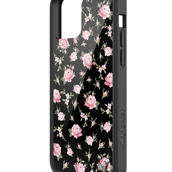 Wildflower Black And Pink Floral iPhone 12 Pro Case