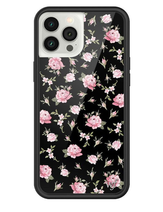 wildflower black and pink floral iphone 12promax case