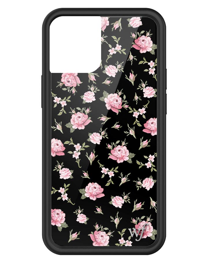 Black and Pink Floral iPhone 16 Pro Max Case – Wildflower Cases
