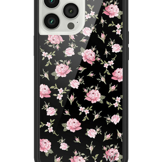 wildflower black and pink floral iphone 13promax case