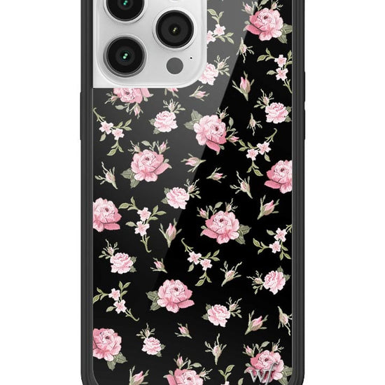 wildflower black and pink floral iphone 14promax case