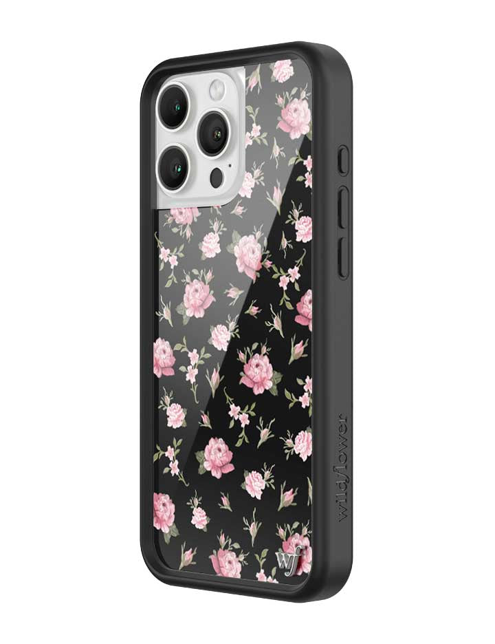 Wildflower Black And Pink Floral iPhone 16 Pro Max Case