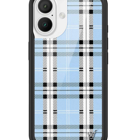 Wildflower iPhone case 16 Plaid Blue Cute