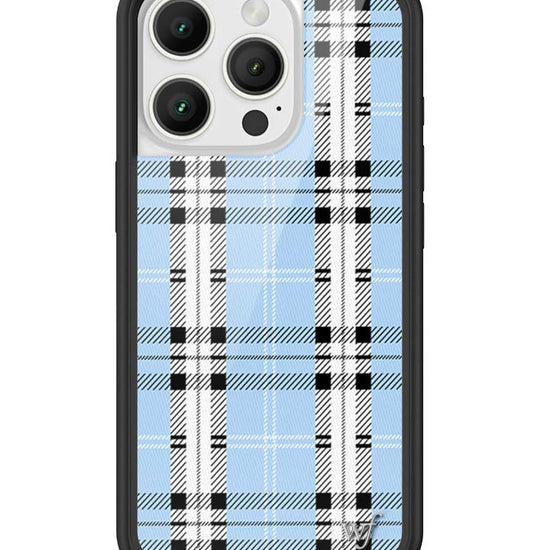 Wildflower iPhone case 16 Pro Plaid Blue Cute