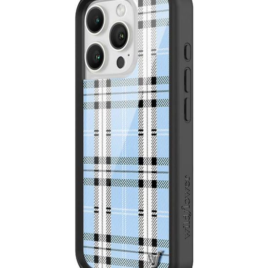 Wildflower iPhone case 16 Pro Plaid Blue Cute