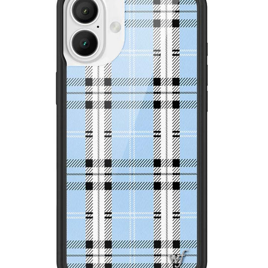 Wildflower iPhone case 16 Plus Plaid Blue Cute