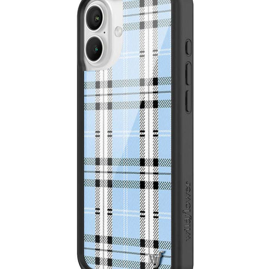Wildflower iPhone case 16 Plus Plaid Blue Cute