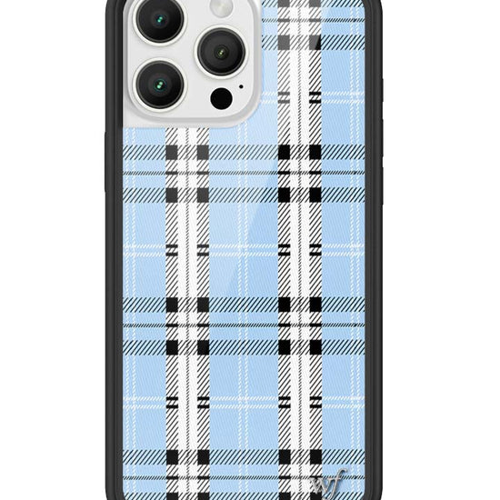 Wildflower iPhone case 16 Pro Max Plaid Blue Cute