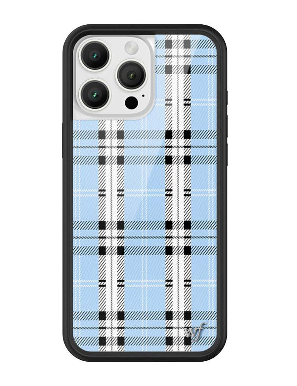 Wildflower iPhone case 16 Pro Max Plaid Blue Cute