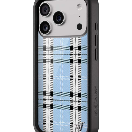 Wildflower iPhone case 17 Pro Plaid Blue Cute