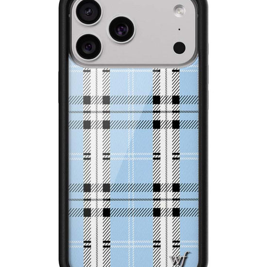 Wildflower iPhone case 18 Pro Max Plaid Blue Cute