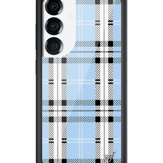 Wildflower Galaxy S25 case Plaid Blue Cute
