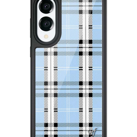 Wildflower Galaxy S25 case Edge Plaid Blue Cute