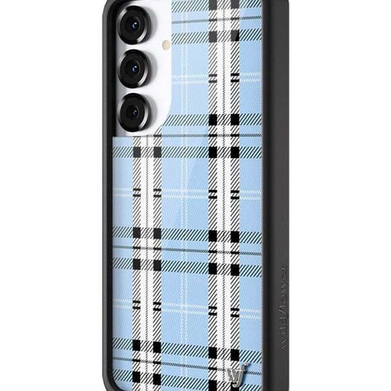 Wildflower Galaxy S25 case Plus Plaid Blue Cute