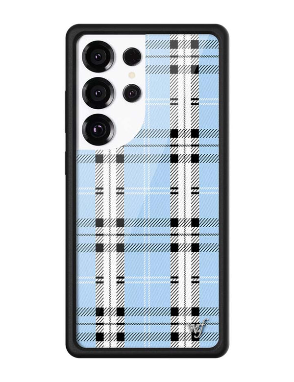 Wildflower Galaxy S25 case Ultra Plaid Blue Cute