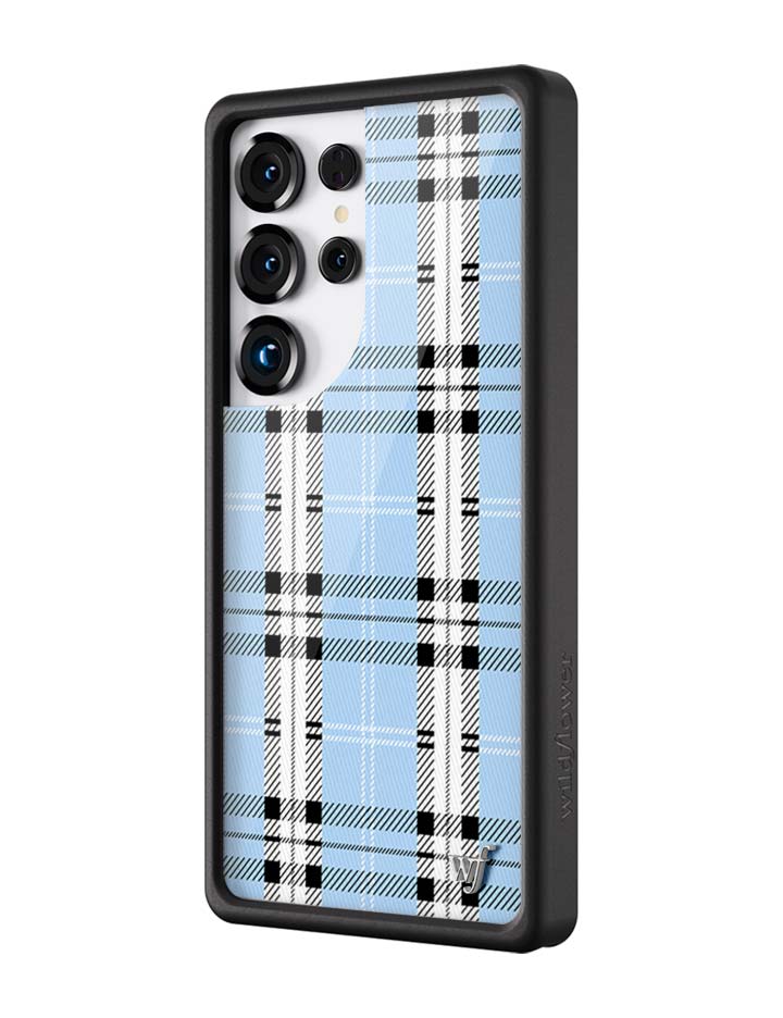 Wildflower Galaxy S25 case Ultra Plaid Blue Cute