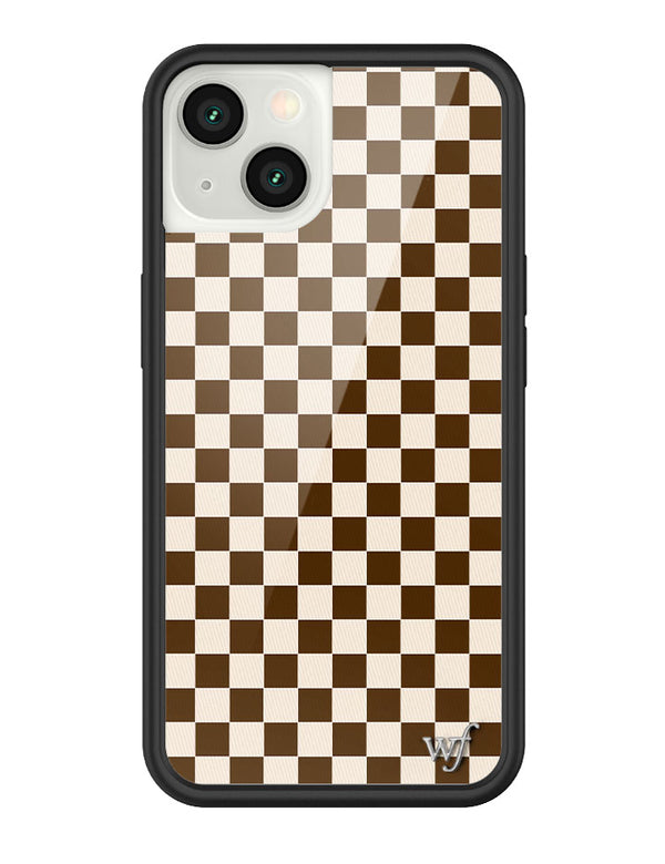 Wildflower Checkers | Brown iPhone 13 Case
