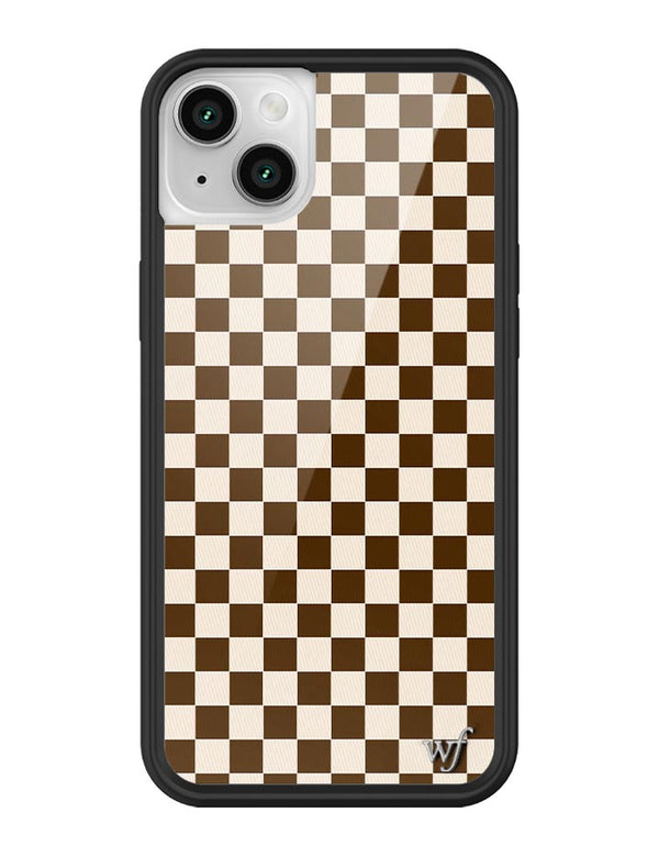 Wildflower Checkers | Brown iPhone 14 Case