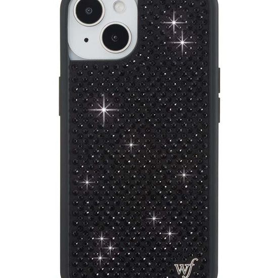 Wildflower iPhone case 13 Rhinestone Black Cute