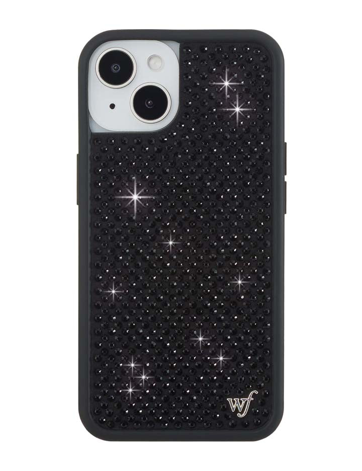 Wildflower iPhone case 14 Rhinestone Black Cute