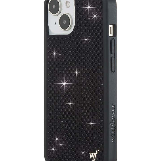 Wildflower iPhone case 14 Rhinestone Black Cute