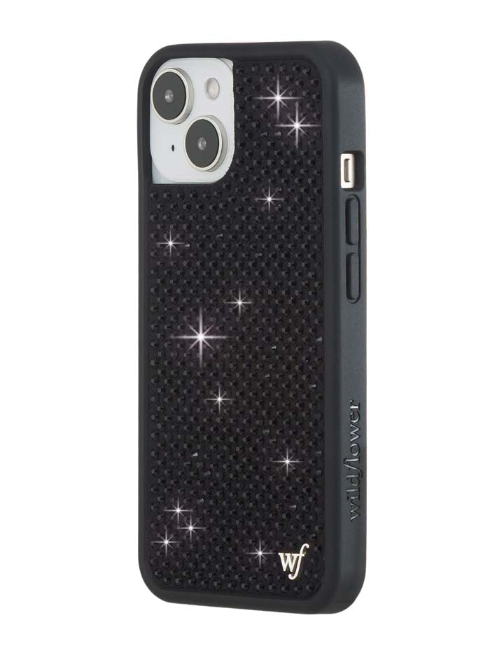 Wildflower iPhone case 14 Rhinestone Black Cute