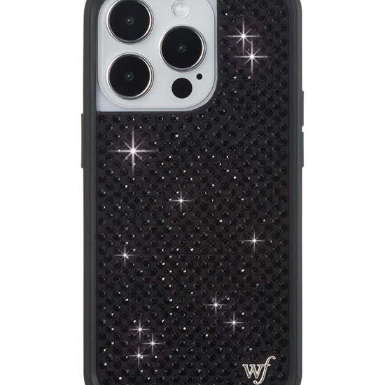 Wildflower iPhone case 14 Pro Rhinestone Black Cute