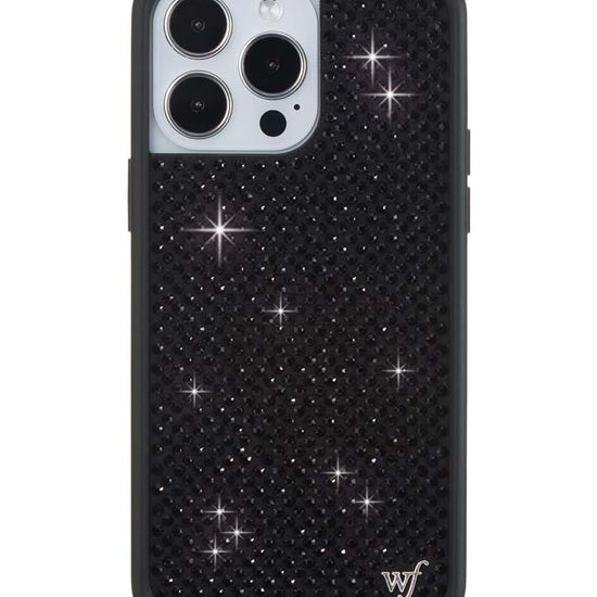 Wildflower iPhone case 14 Pro Max Rhinestone Black Cute