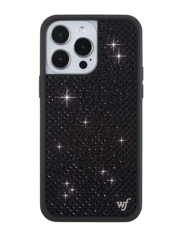 Wildflower iPhone case 14 Pro Max Rhinestone Black Cute