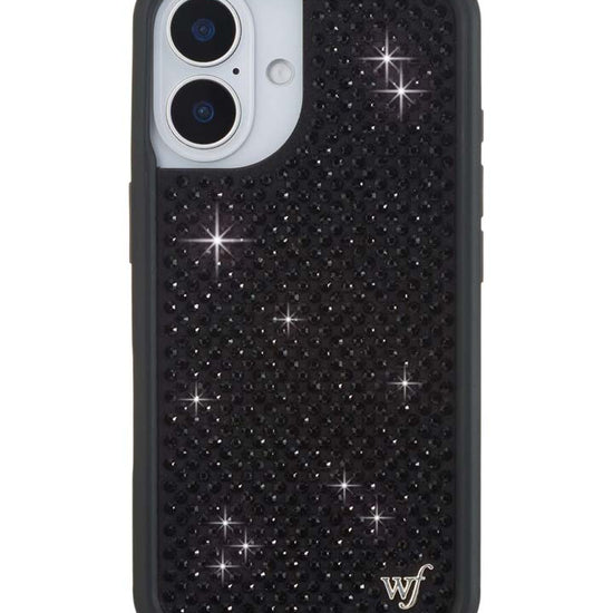 Wildflower iPhone case 16 Rhinestone Black Cute