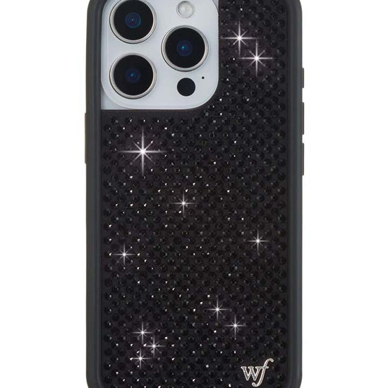Wildflower iPhone case 16 Pro Rhinestone Black Cute