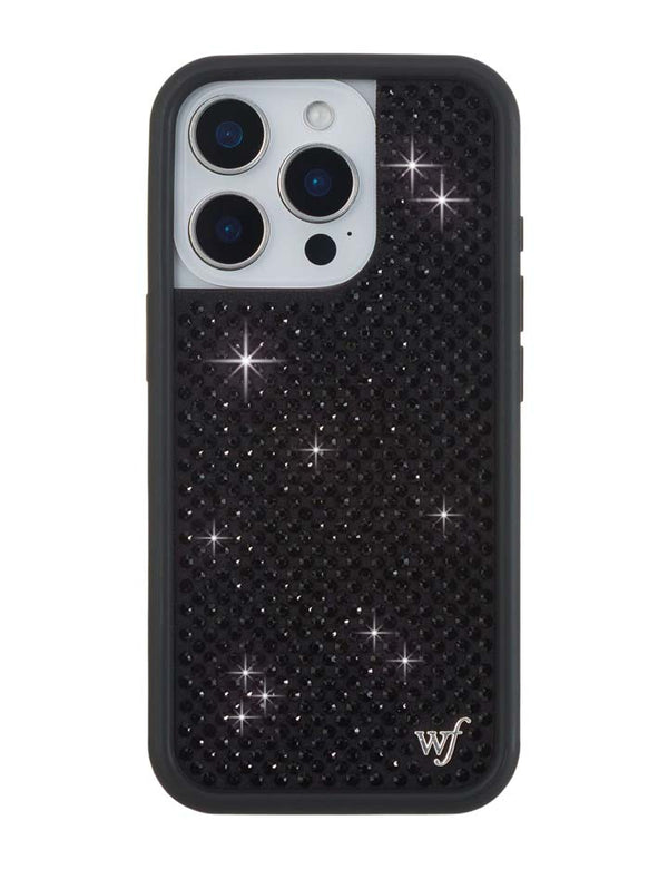 Wildflower iPhone case 16 Pro Rhinestone Black Cute