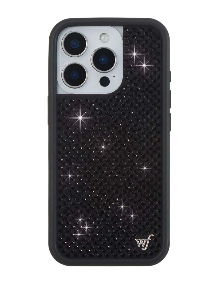 Wildflower iPhone case 16 Pro Rhinestone Black Cute