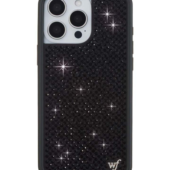 Wildflower iPhone case 16 Pro Max Rhinestone Black Cute