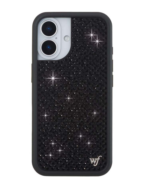 Wildflower iPhone case 17 Rhinestone Black Cute