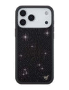 Wildflower iPhone case 18 Pro Max Rhinestone Black Cute