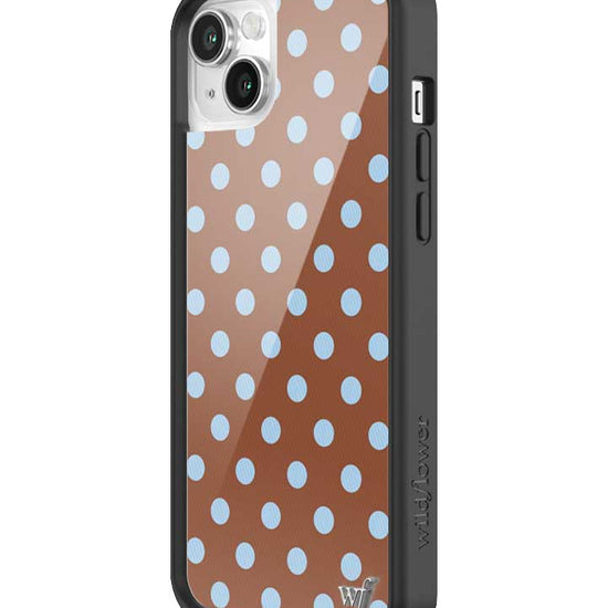 Wildflower iPhone case 13 Polka Dot Brown Blue Cute