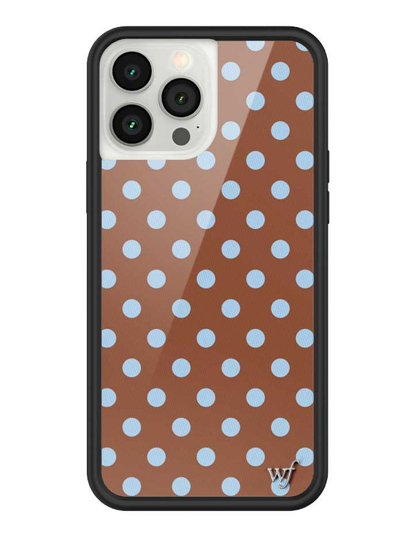 Wildflower iPhone case 13 Pro Max Polka Dot Brown Blue Cute