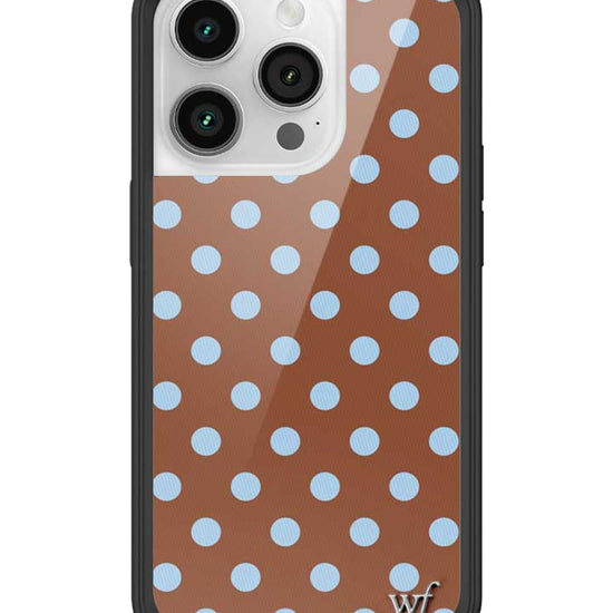 Wildflower iPhone case 14 Pro Polka Dot Brown Blue Cute