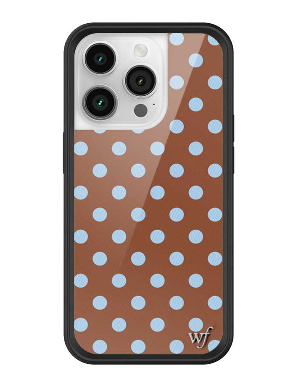 Wildflower iPhone case 14 Pro Polka Dot Brown Blue Cute