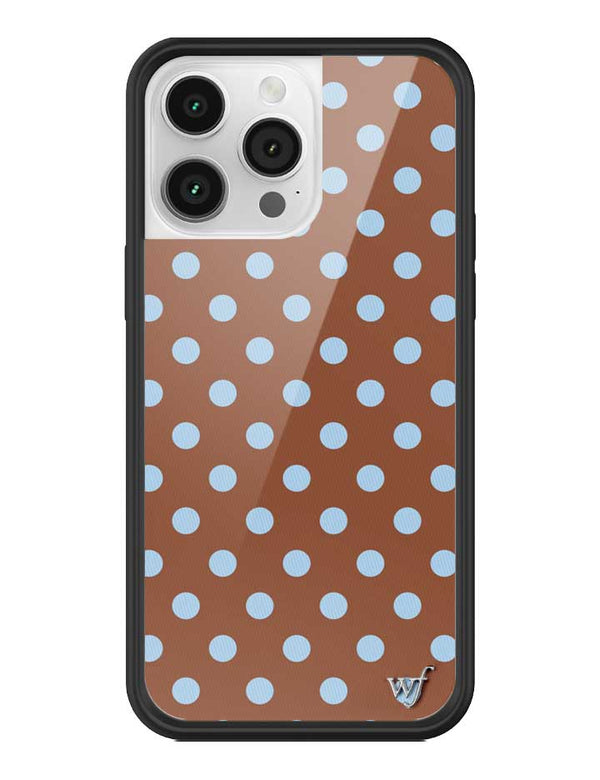 Wildflower iPhone case 14 Pro Max Polka Dot Brown Blue Cute